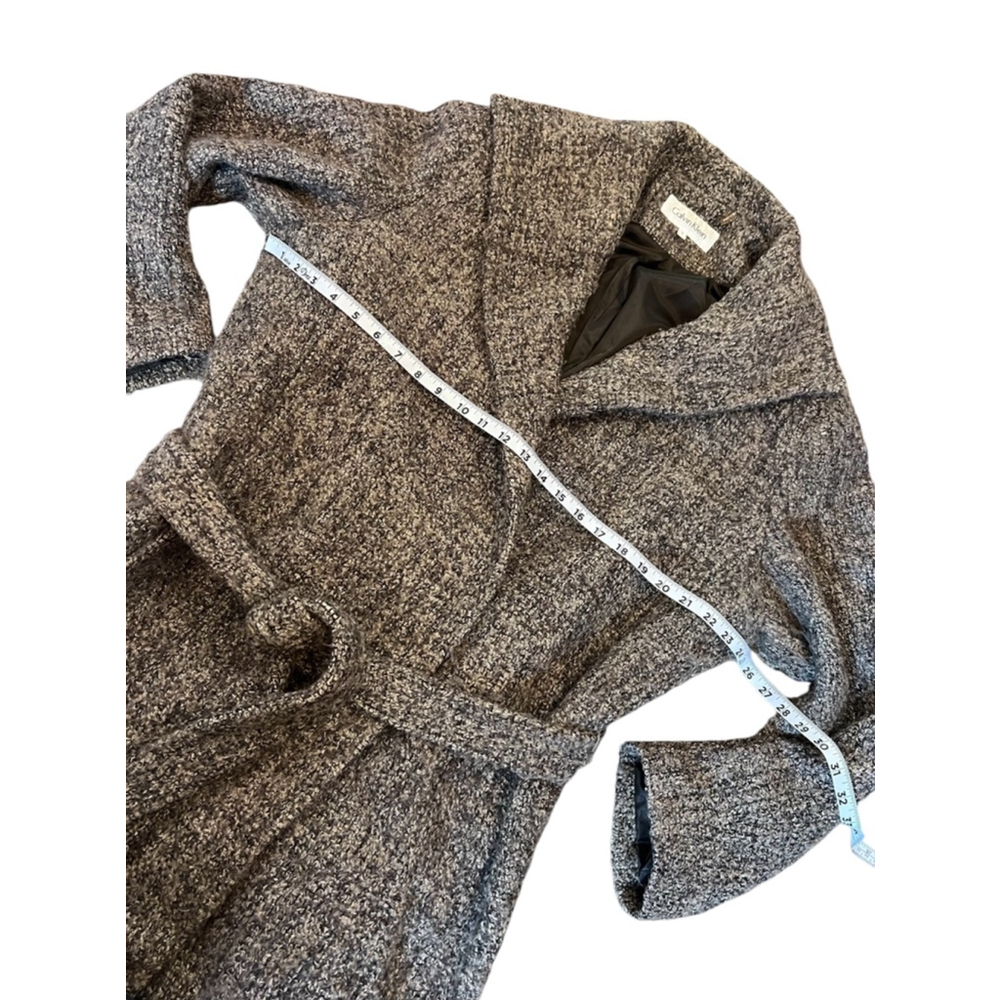 Calvin Klein Charcoal Belted Pea Coat - Picture 6 of 9